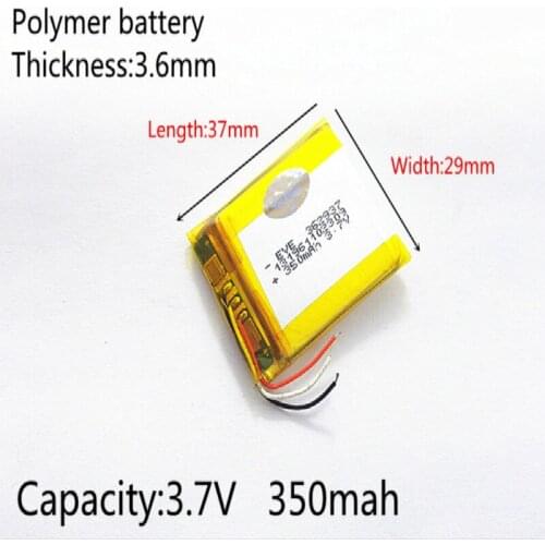 3 line 3.7V,350mAH,362937 polymer lithium ion / Li-ion battery for GPS,mp3,mp4,mp5,dvd,bluetooth,model toy mobile bluetooth