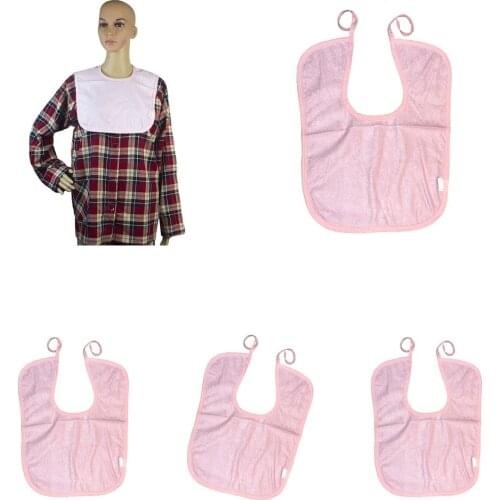 3 Pcs Short Adult Bib Cloth Disability Apron Cover Bib Clothing Protector Dining Scarf for Patients Elderly - 40x30 cm