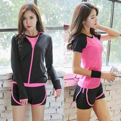 5Pcs/Set Women Bra T-shirt Coat Shorts Pants Yoga Fitness Clothing Sportswear