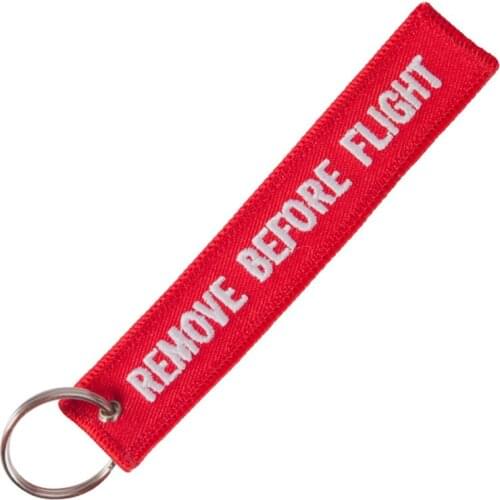 Luggage tag With Keychain Key ring Red Embroidery Remove before flight travel Tag For for Aviation Gifts