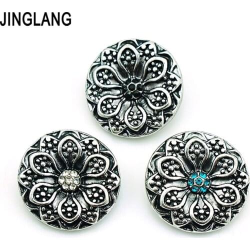 Free Shipping DIY Best Selling High Quality Fashion Interchangeable Gun Black Plated Flower Snap Button for Bracelet Accessories
