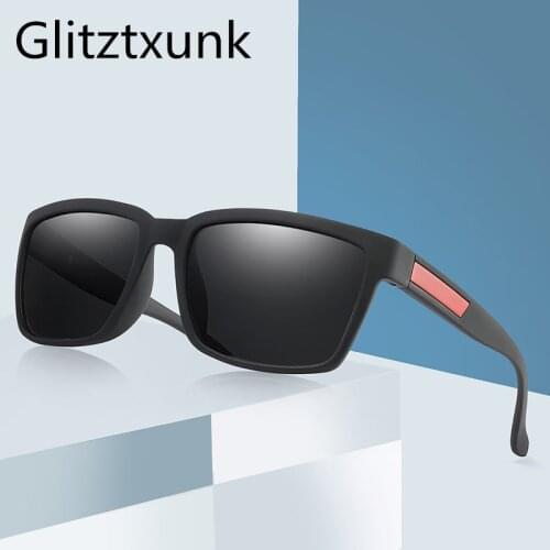 Glitztxunk Polarized Sunglasses Men Square Brand Designer Vintage Outdoor Driving Sun Glasses Male Goggles Shadow темные очки
