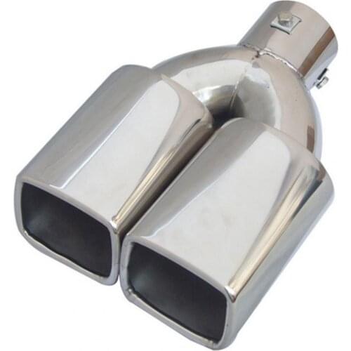 Exhaust Pipe Muffler Square Mouth Wear-Resistant Stainless Steel Dual Outlet Exhaust Pipe Silencer for Car насадка на глушитель