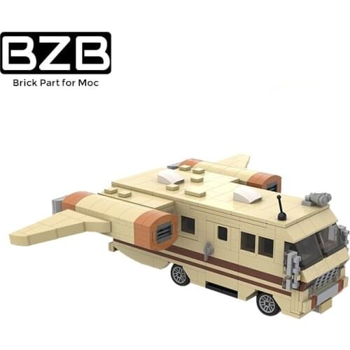 BZB MOC Rocket Satellite Airship Bus 37608 Space Eagle 5 Building Block Model Home Decoration Kids Educational DIY Toy Best Gift