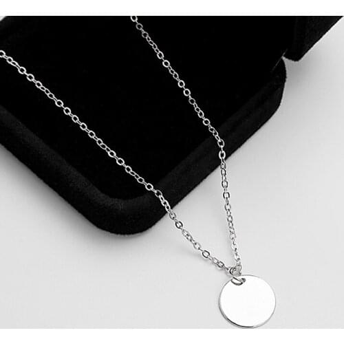 Round Simple Pendant Chokers New Fashion Womens Necklace Lightweight Jewelry Decoration Chain Daily Wear Gifts For Girls