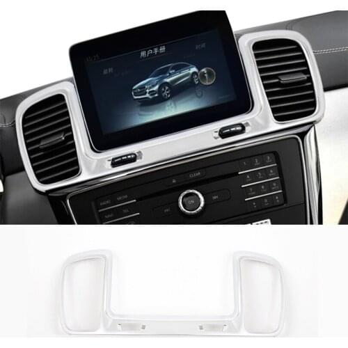 Matte Chrome Central Control Air Outlet Decorative Frame Trim For Mercedes Benz GLS GLE Class Car Accessories