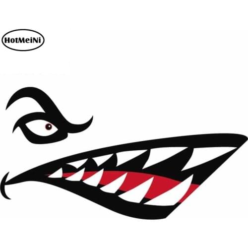 HotMeiNi 13cm For Shark Mouth Teeth Car Decoration Decal Vinyl Material Car Stickers Anime Graffiti For JDM SUV RV Decor