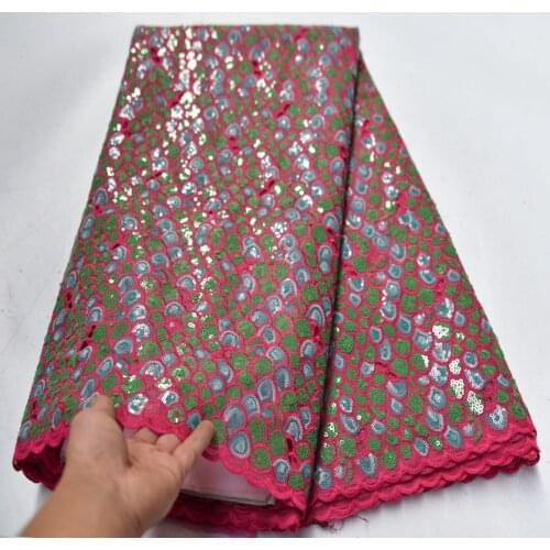New Lace Fabric Latest French Tulle Lace Fabric High Quality Wedding African Sequins Lace Fabric For African Organza Lace CX-652