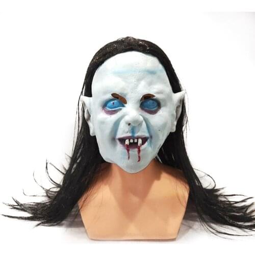 2021 New Halloween Party Headgear Horror Long Black Hair Sadako Ghost Mask Cosplay Props 2020 trend