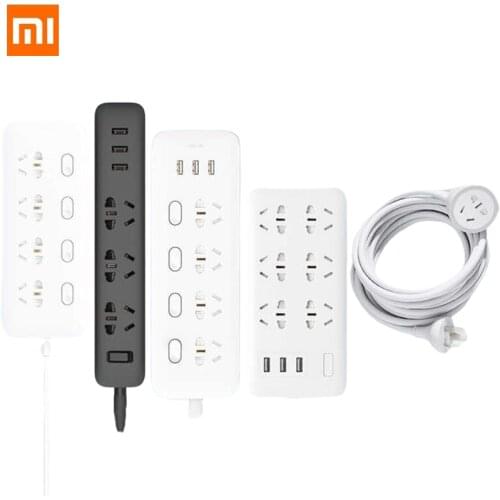 New Xiaomi Mi Mijia Home Electronic Power Strip Socket Fast Charging 3 USB + 3 Sockets 6 Standard Plug Interface Extension EU US