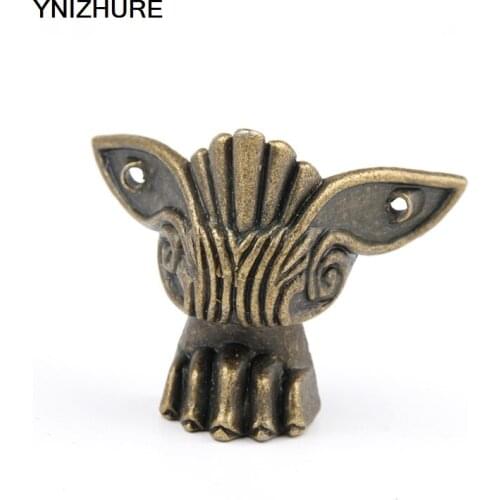 20PCS 50*41mm Antique Zinc Alloy Wooden Feet Desk Edge Jewelry Wine Box Furniture Leg Corner Gothic wooden box accessories
