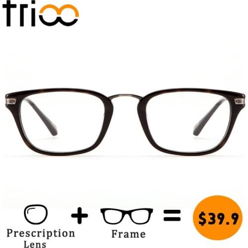 TRIOO Fashion Retro Design Prescription Glasses Classic Black Clear Myopia Eye Glasses Minus Recept Eyewear Progressive Unisex