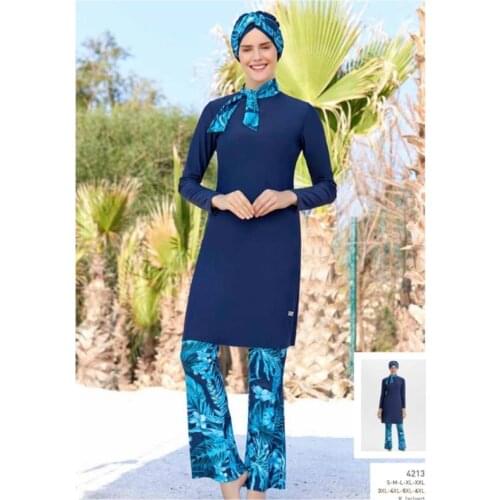 Full Size Design Hijab Swimwear Turkish' Muslim Swimsuit Burkinis Modest Clothing Islamic Long Sleeves Hijab Full Cover Swimwears