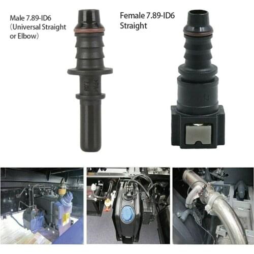 1 Set Straight 7.89mm ID6 Car Fuel Line Hose Pipe Coupler Quick Release Connector SET Car Parts Black Nylon