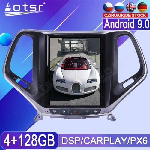10.4 inch PX6 4+64G Android 9.0 Tesla Vertical Screen GPS Navi Car Multimedia Radio Player For Jeep Cherokee 2014-2018 head unit