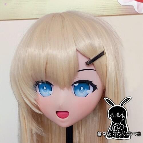 RB719)Customize Full Head Quality Handmade Female/Girl Resin Japanese Anime Cartoon Character Kig Cosplay Kigurumi Mask