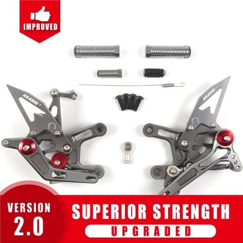 Arashi NINJA ZX10R 2016 - 2019 QS Adjustable Rearset For KAWASAKI ZX-10R Footrest Foot Pegs Rear ZX1000 ABS ZX 10R 2018 Aluminum