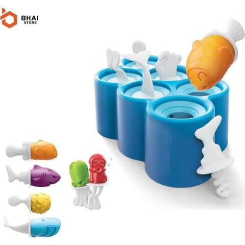 Silicone Ice Popsicle Mold Cute Little Fish Ice Cream mold Children Household Handmade DIY Dessert Popsicle Ice Grid