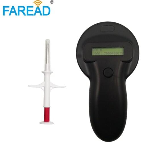 X20pcs 2.12*12mm RFID implantable microchip glass capsule Syringe FDX-B+x1pc 134.2KHz Pet USB portable microchip Ear tag scanner