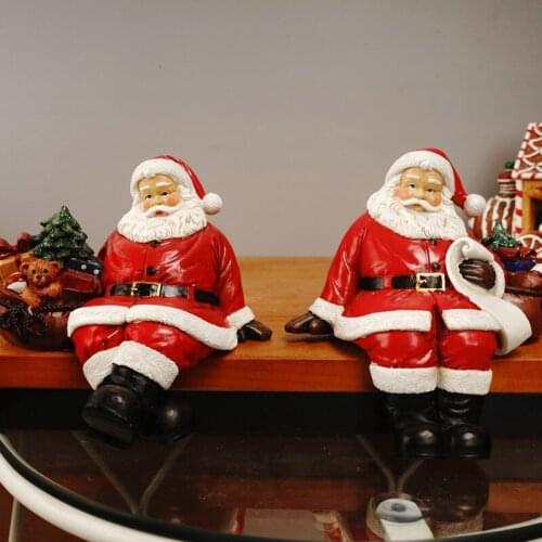 Resin Santa Statue Christmas Toy Bag Decoration Figurine Home Desktop Decor Natal Navidad Noel 2022 New Year Xmas Gifts