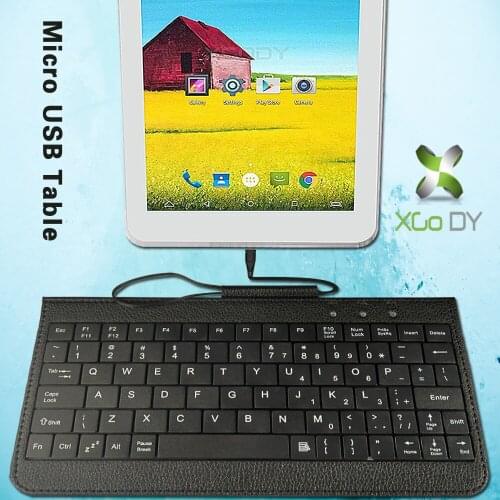 Ultra-Thin Wired Keyboard Suitable for XGODY V7/T73Q 7 Inch Tablet Mini Black English Silent Wired Keyboard +Bracket
