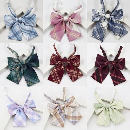 Plaid Bowtie Casual Bow Tie For Women Uniform Collar Butterfly Bowknot School Check Bow Ties Cravats Girls Bowties