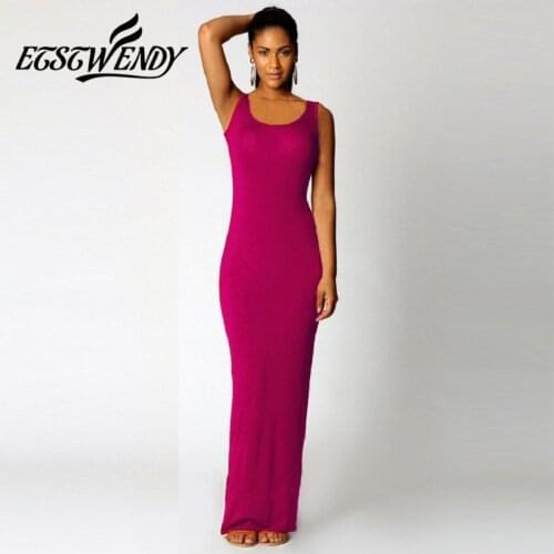 S-3XL High Stretch Tank Robe Spring Summer 2019 Casual Women Sexy Dress O-neck Sleeveless Maxi Dress Thin Fashion Summer Dress