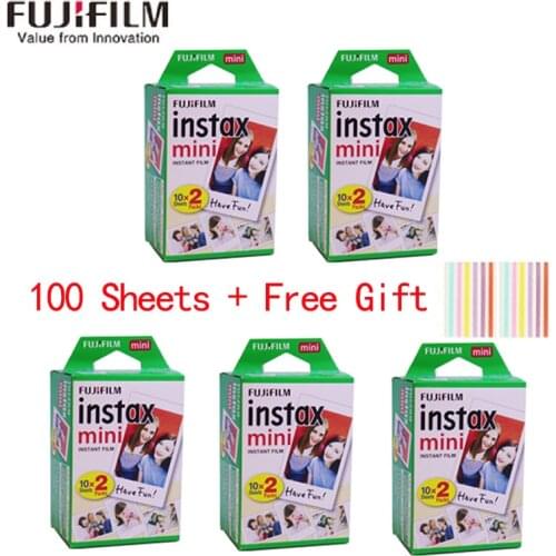 10-100 Sheets Fuji Fujifilm instax mini 11 9 films white Edge 3 Inch wide film for Instant Camera mini 8 9 11 7s 25 Photo paper