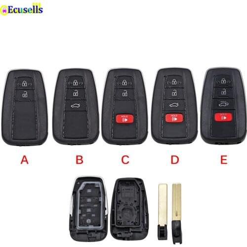 2/3/4 Button Smart Remote Key Case Shell Control Fob for Toyota C-HR Corolla Prado RAV4 Prius Camry Avalon 2017-2020