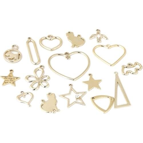 2020 8-15Pcs Hot Fashion Delicate Heart Shape Pendant Charms For Jewelry Making Handmade DIY Hanging Earring Crafts Accessories