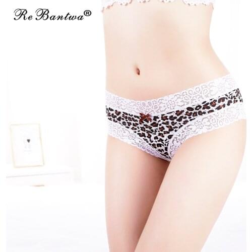 3Pcs/Set Leopard Panties For Women Low Waist Lady Thongs High elasticity Women Underwear Cotton Lingerie Breathable T-back Panty