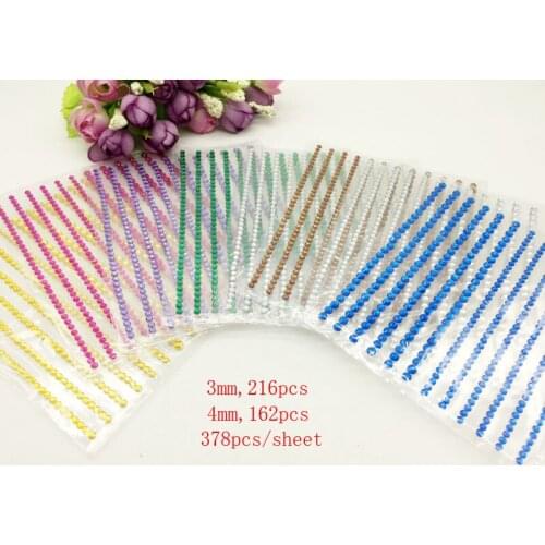 378pcs/sheet Rhinestone Sticker Round Flatback Acrylic Stickers Self-Adhesive Paste DIY Nail Art Phone Case Decoration