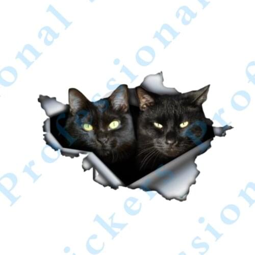 3D Animal 13 x12 3D Cat Car Sticker Pet Car Decoration Torn Metal Decal Reflective Car Styling Lovely Animal Car Assessoires