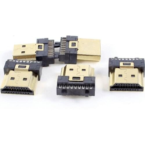 5 Pcs HDMI Male 19 Pins A Type Solder Plug Termination Repair Replace