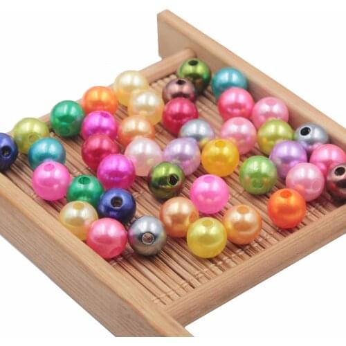 200pcs/pack 6-10mm ABS round plastic beads DIY clothing hat shoes bag handmade jewelry bracelet accessories material beads