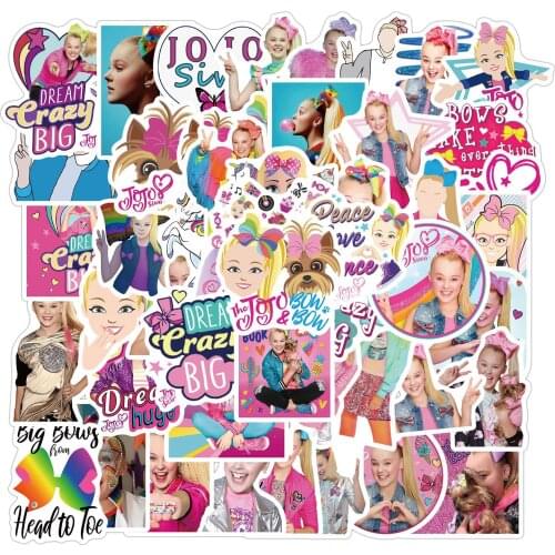 50 Pcs Internet Girl JOJO Siwa Sticker Luggage Motorcycle Trolley Case Notebook Waterproof Sticker