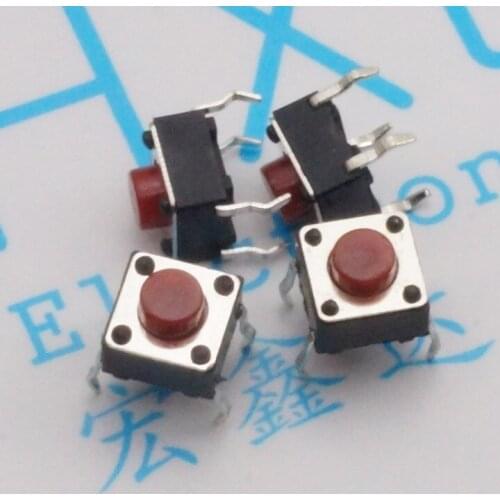 500pcs Tact Switch 6x6x5 red head switch button Induction Cooker button 6*6*5 touch switch