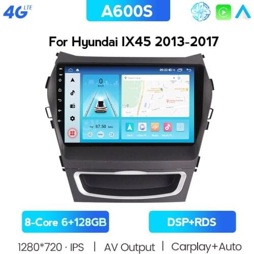 Android 10.0 For Hyundai IX45 Santa Fe 2013 Car Radio Multimedia Video Player GPS Navigation NO DVD 2 Din Octa-Core 4G Cooling
