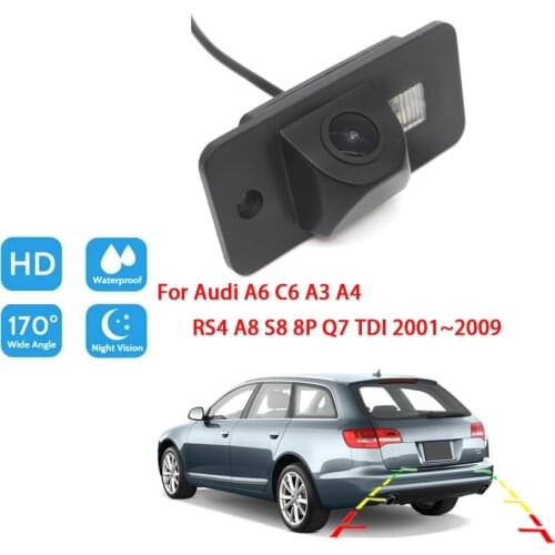 Car Rear View Reverse Backup Camera For Audi A6 C6 A3 A4 RS4 A8 S8 8P Q7 TDI 2001-2009 Night Vision Waterproof high quality CCD