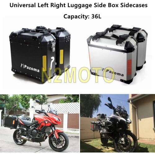 Motorcycle 36L Luggage Box Sidecases Storage Case Cargo Side Bag For BMW R1200 GS Adventure F800GS Kawasaki Versys 650 Universal