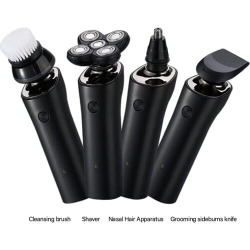4 in 1 Electric Shaver Mens Razor Beard Trimmer Nasal Hair Clippers Wet-Dry Dual Use Washable Shaving Machine Grooming Kits