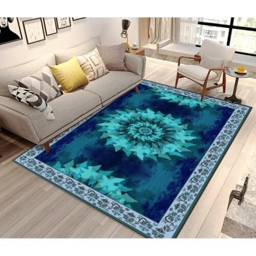 European retro vintage luxury pattern blue abstract bedroom floor floor papel de parede 3d flooring