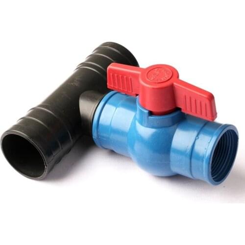 G 2'' Female Thread Ball Valve+50mm-G 2'' Male Thread-50mm Tee Connector High Quality Garden Drip Irrigation Tape Watering Set
