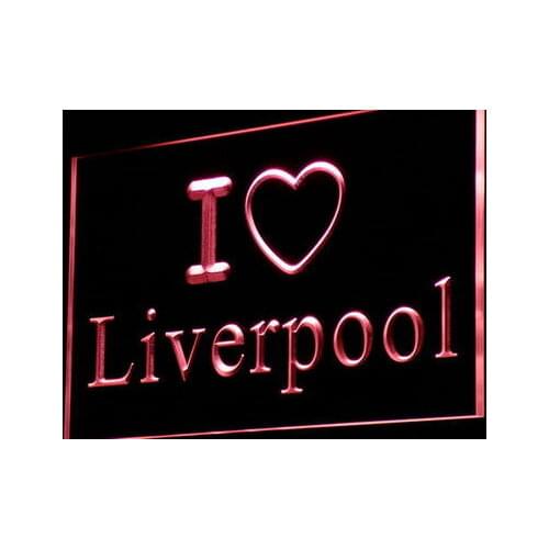 I845 I Love Liverpool Bar Pub Club Decor Neon Light Light Signs On/Off Swtich 20+ Colors 5 Sizes