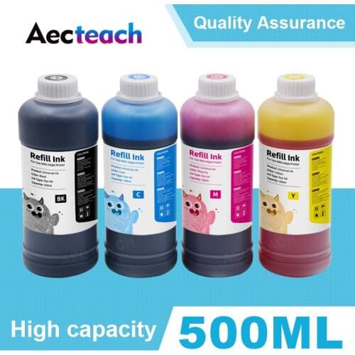 Aecteach 500ml Bottle Printer Dye Ink Refill Kits For HP 123 122 121 302 304 301 300 650 652 21 22 140 141 901 350 XL Cartridges