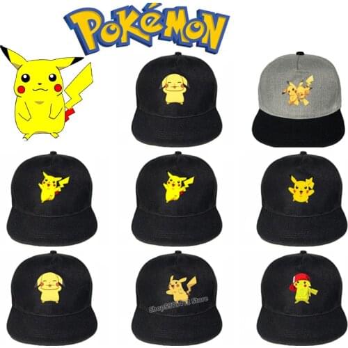 Adult Anime Pokemon Cap Pikachu Cosplay Hat Pocket Monster Ketchum Demo Hat Canvas Baseball Cap Props Adjustable Duck Tongue Hat