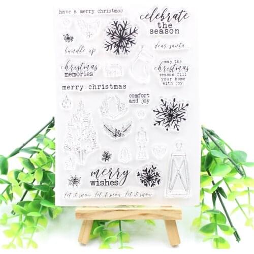 KSCRAFT Merry Christmas Transparent Clear Silicone Stamp/Seal for DIY scrapbooking/photo album Decorative clear stamp 510