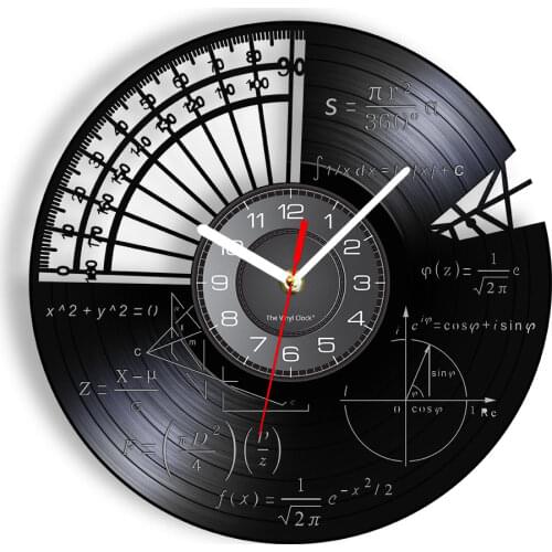 Math Formula Science Classroom Wall Art Wall Clock Geek Graphic Math Equation Vinyl Record Wall Clock Math Teachers Gift Idea