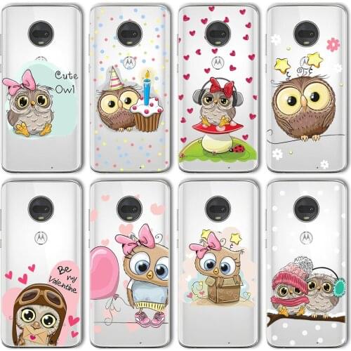 Ciciber Animal Owl Cute Case For Motorola Moto G10 G30 G9 G8 E7 E6S G7 G6 E6 G5 G5S E5 One Macro Plus Play Power Lite Silicone