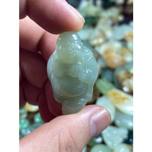 Natural hetian jade A HandCarved Buddha jadeite jade green jade pendant jade jewelry jade necklaces jewelry